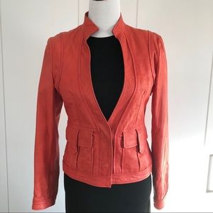 Hugo Boss Orange Leather Jacket